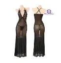 Sexy Sheer Lace Mesh Long Nightgown